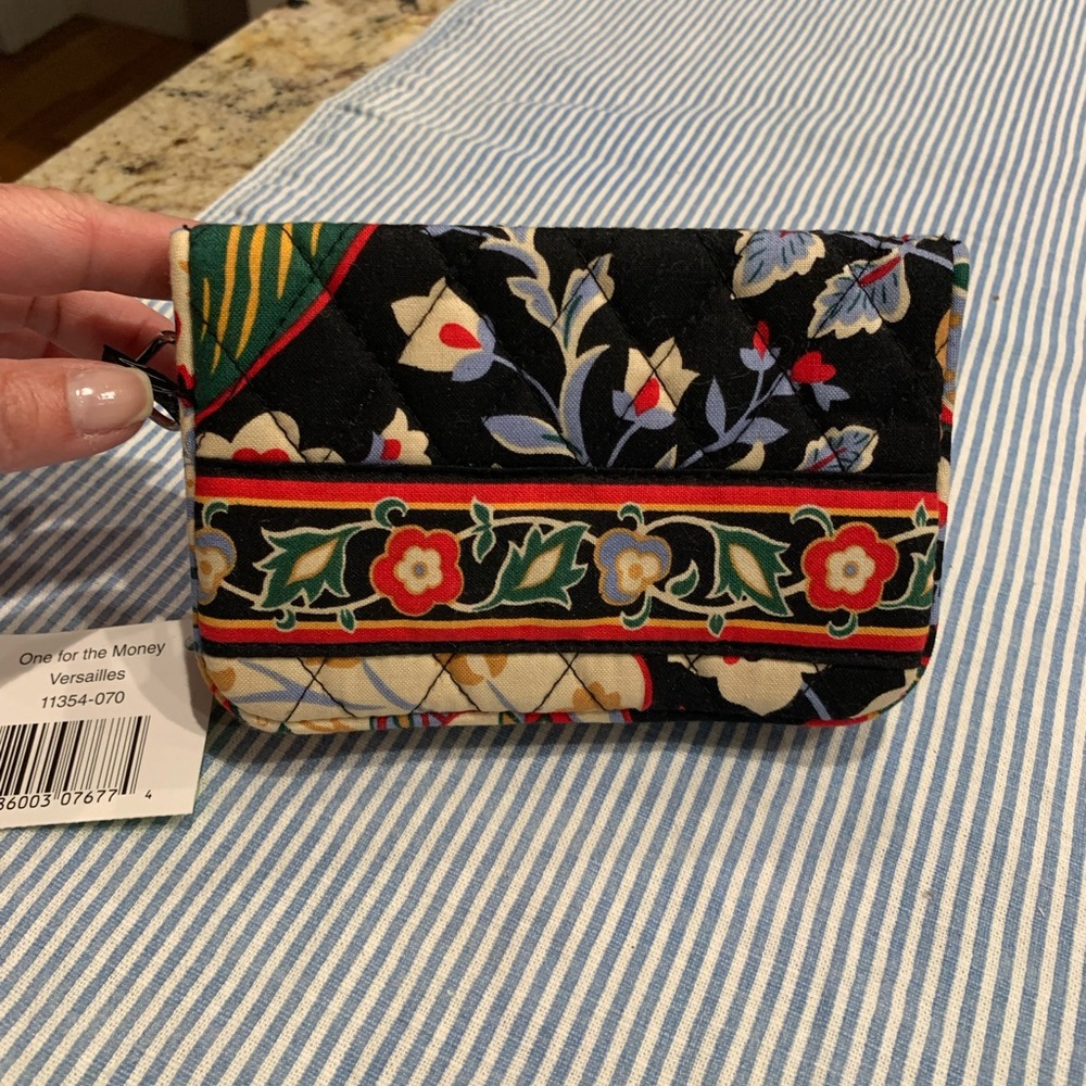 NWT Vera Bradley Black Multicolor Floral Wallet